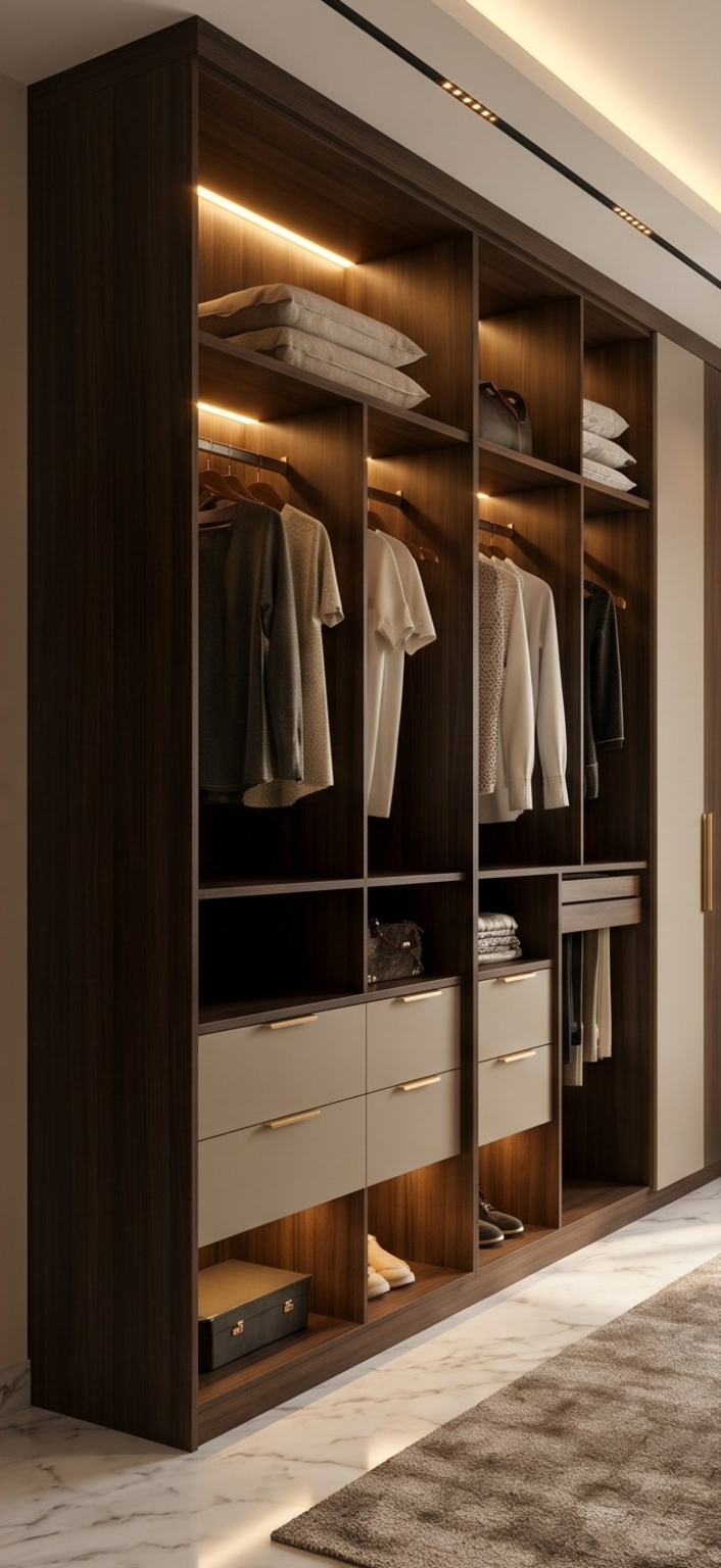 Aurelia Glass & Wood Wardrobe