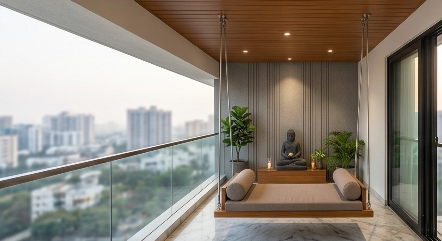 Marble Oasis Lounge Balcony