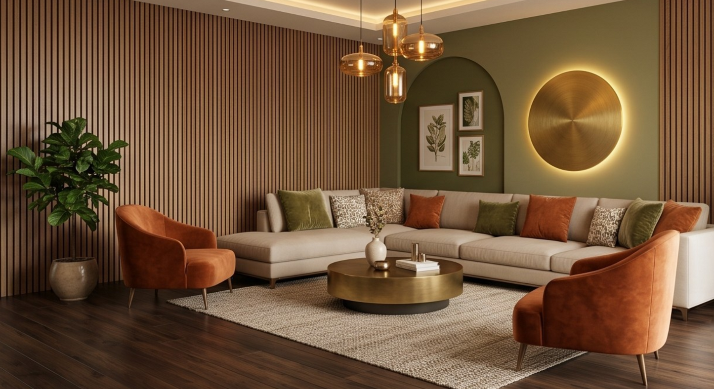 Rust & Gold Harmony Living Room