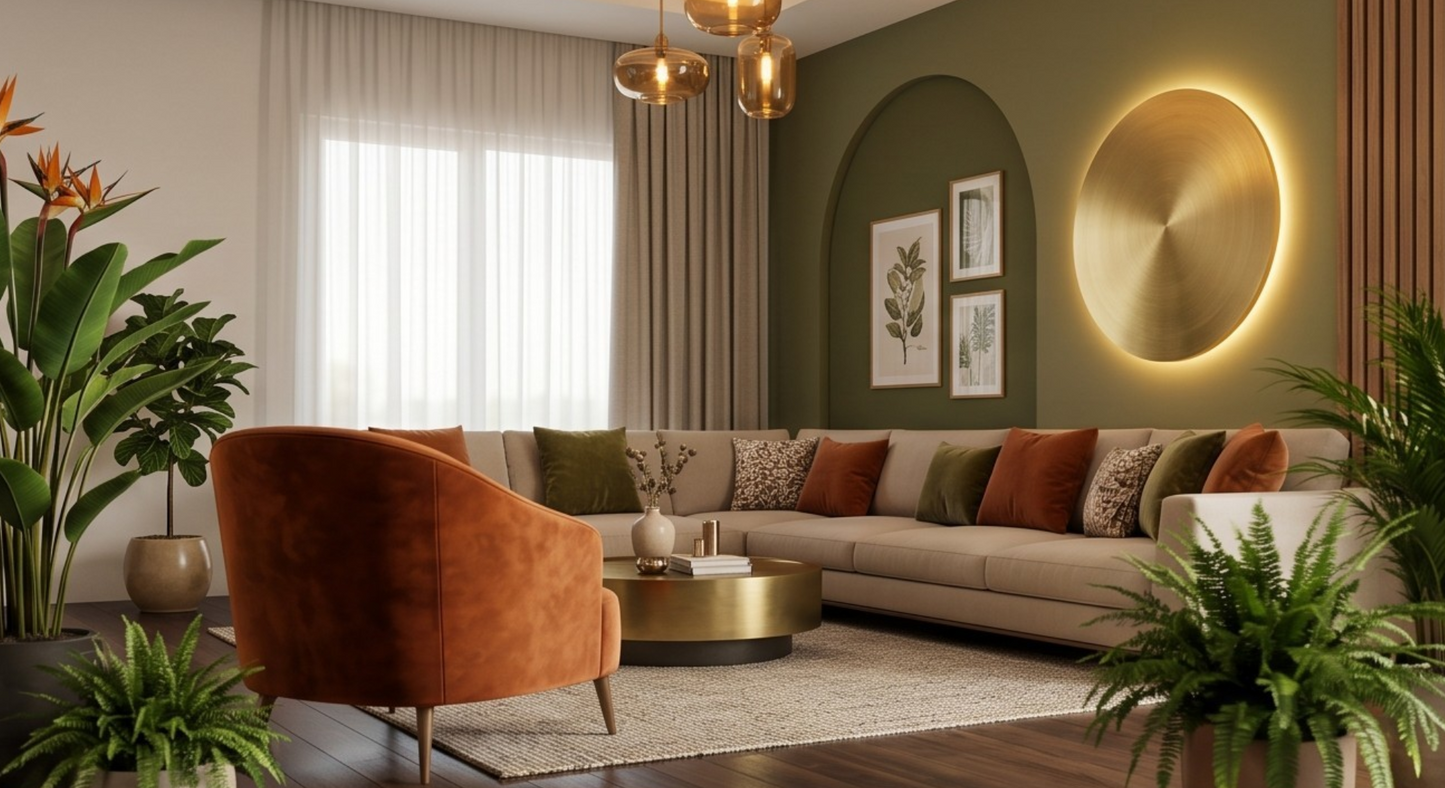 Rust & Gold Harmony Living Room