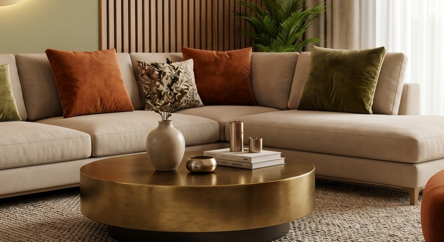 Rust & Gold Harmony Living Room